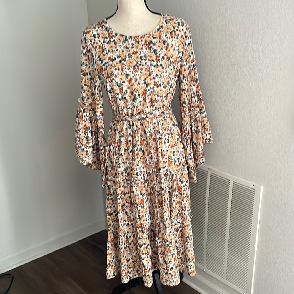 Brown and Tan Boho Dress